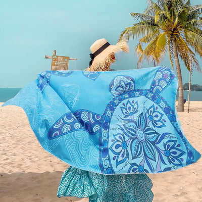 Strandhandtuch Groß - 180 x 100 cm Strandtuch Mikrofaser mit Tasche Rozenda
